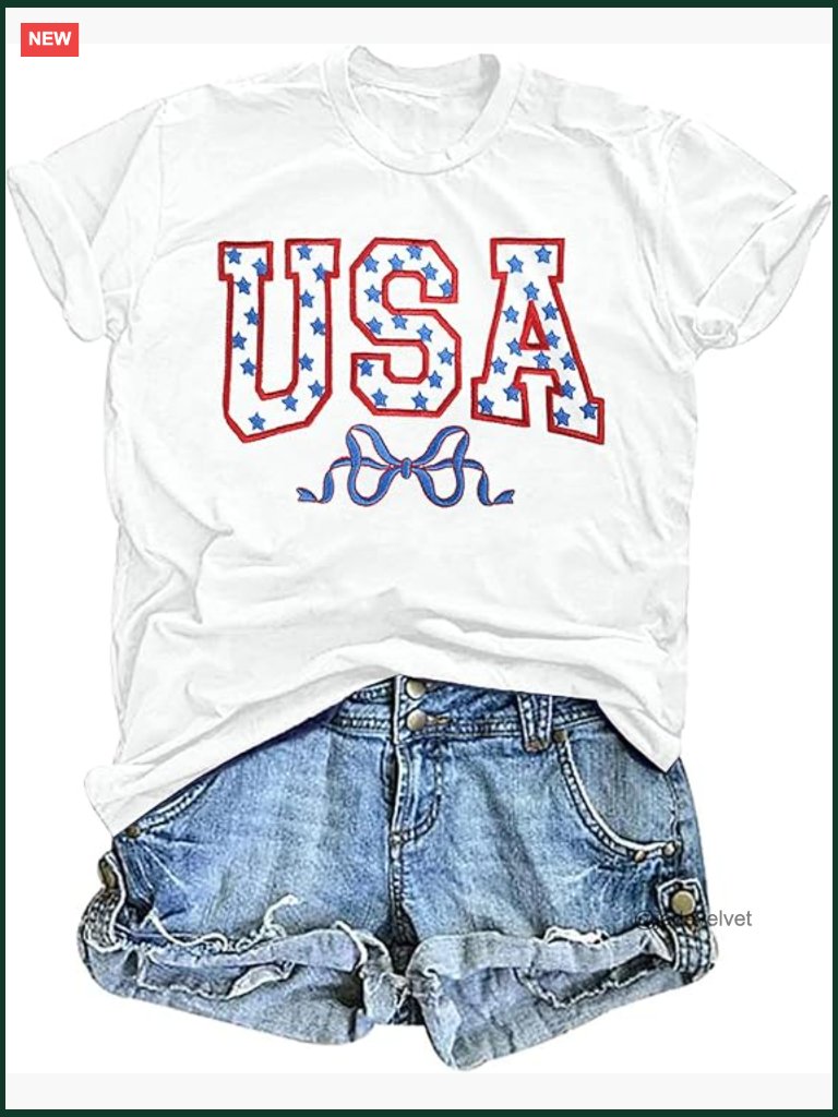 Patriotic American Flag T-Shirt - Short Sleeve Graphic Tee